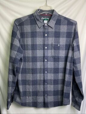 Thatcher Long Sleeve Knit Flannel Shirt - Navy